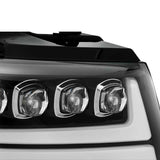 AlphaRex 07-13 Chevy Avalanche NOVA LED Proj Headlights Plank Style Gloss Black w/Activ Light/DRL 880287