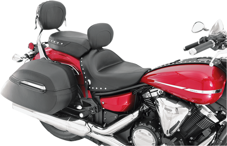 MUSTANG Seat - Wide Touring - With Driver Backrest - Two-Piece - Chrome Studded - Black w/Conchos 79476
