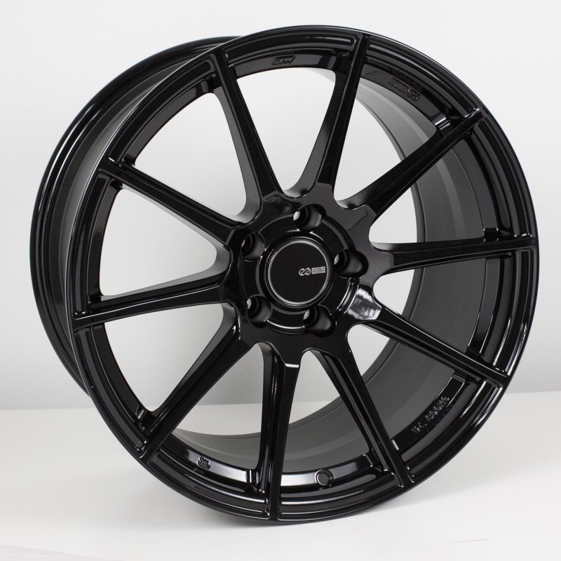 Enkei TS10 18x8.5 45mm Offset 5x100 Bolt Pattern 72.6mm Bore Dia Black Wheel 499-885-8045BK