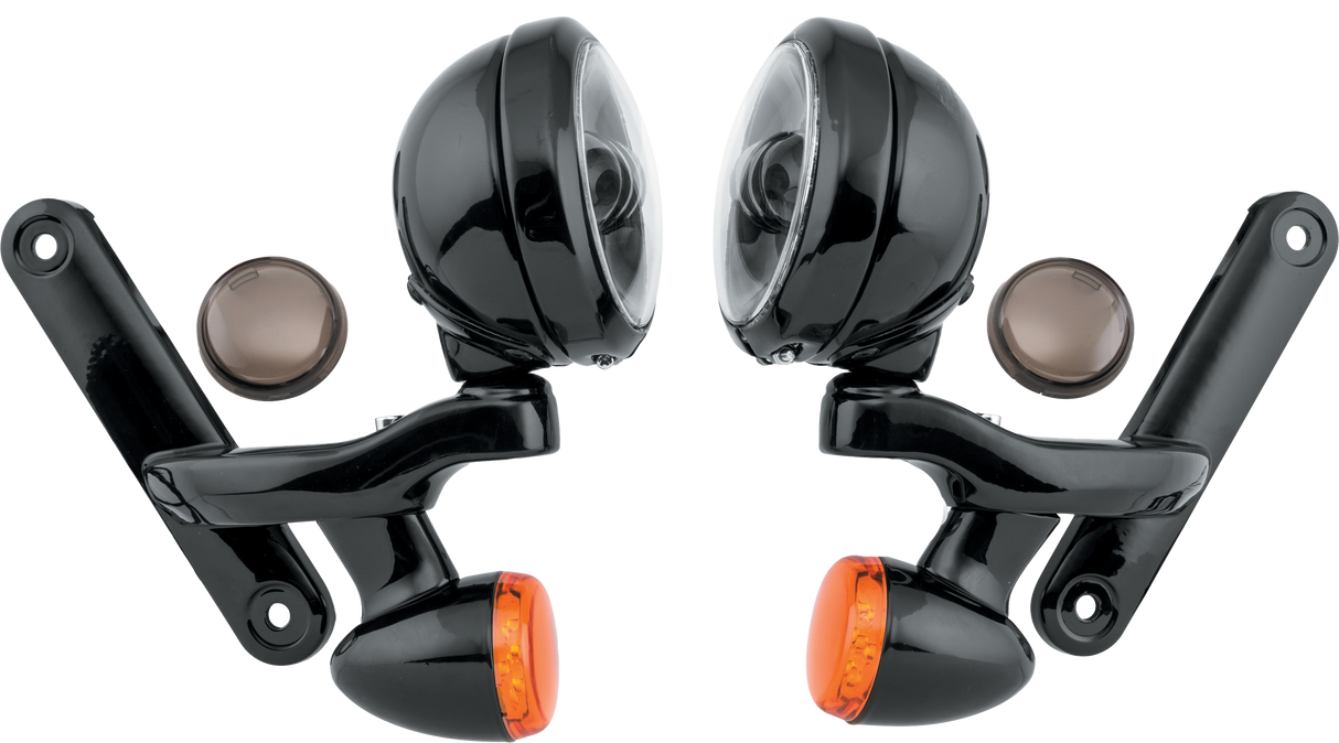 LETRIC LIGHTING CO4.5" Led Assm W/ Brkt Turns Blk/Blk `97-13LLC-PLBTS-BB-E