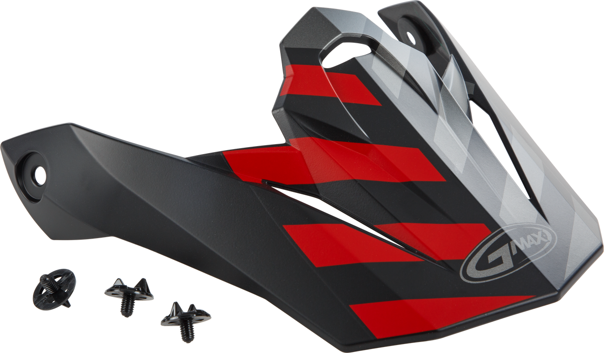 GMAX Visor W/Screws Fame Mx-86 Matte Black/Red/Silver G086069