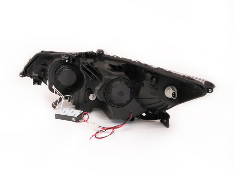 ANZO 2009-2012 Acura Tsx Projector Headlights w/ Halo Black (CCFL) (HID Compatible) 121393