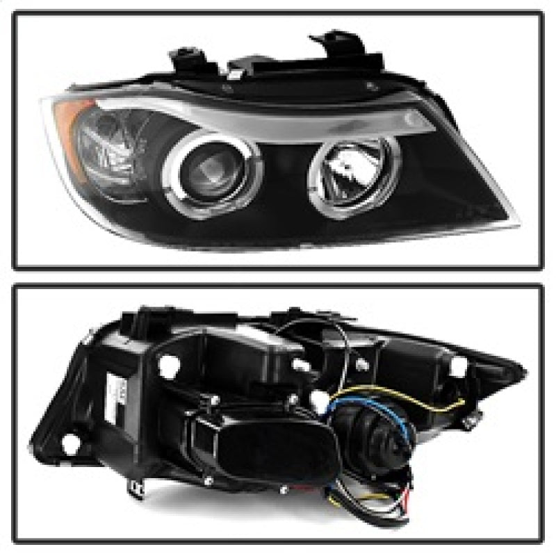 Spyder BMW E90 3-Series 06-08 Projector LED Halo Amber Reflctr Rplc Bulb Blk PRO-YD-BMWE9005-AM-BK 5009005