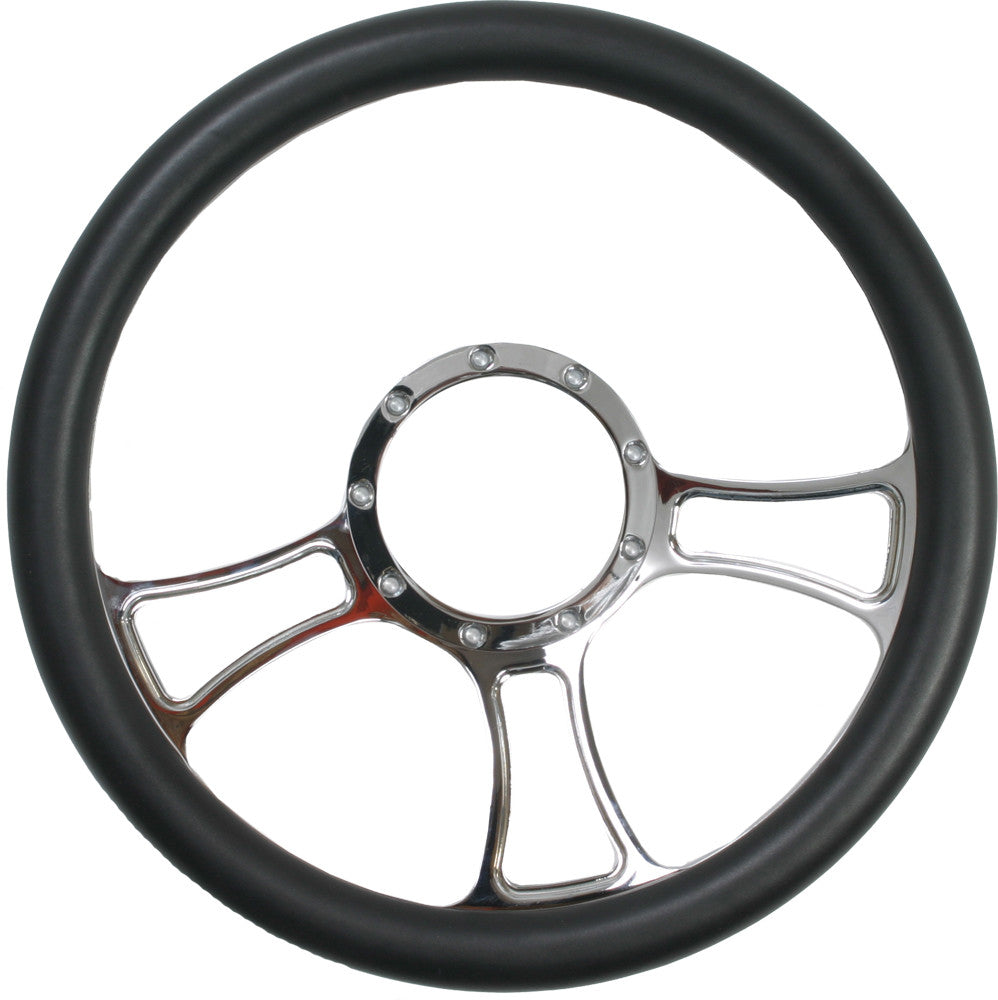 BILLET EQUIP 3 Blade Steering Wheel Polished Rhino POLISHED