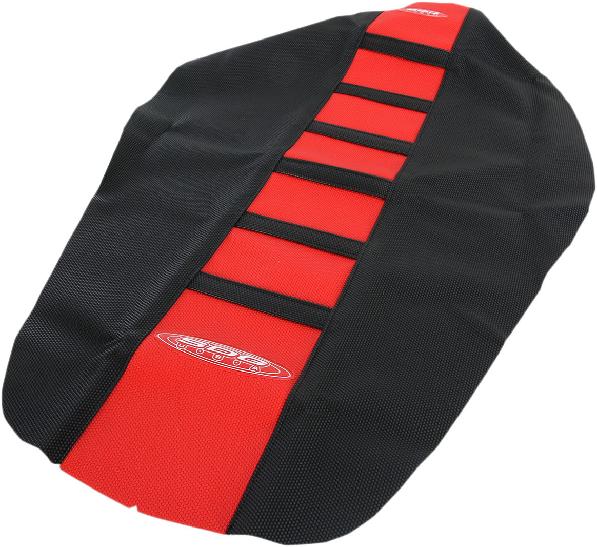 SDG 6-Ribbed Seat Cover - Black Ribs/Red Top/Black Sides 95937KRK