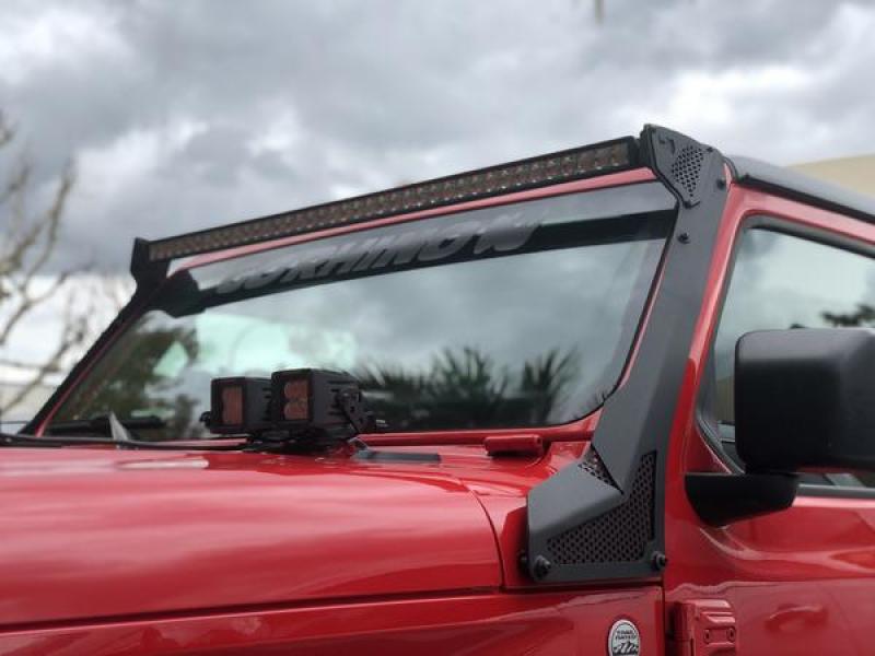 Go Rhino 18-20 Jeep Wrangler JL/JLU/Gladiator JT XE Windshield Light Bar Mount - 50in Single Row 730500T