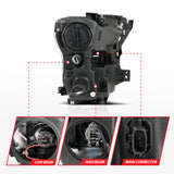 ANZO 2015-2017 Ford F-150 Projector Headlights w/ Plank Style Switchback Chrome w/ Amber 111358