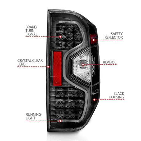 ANZO 2014-2015 Toyota Tundra LED Taillights Black 311233
