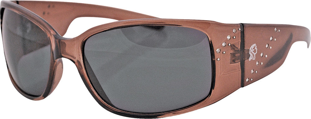 ZAN Boise Sunglasses Crystal Brown Smoked Lens EZBE02