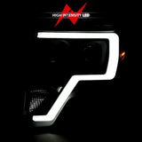 ANZO 2009-2014 Ford F-150 Projector Light Bar H.L Black Amber 111443