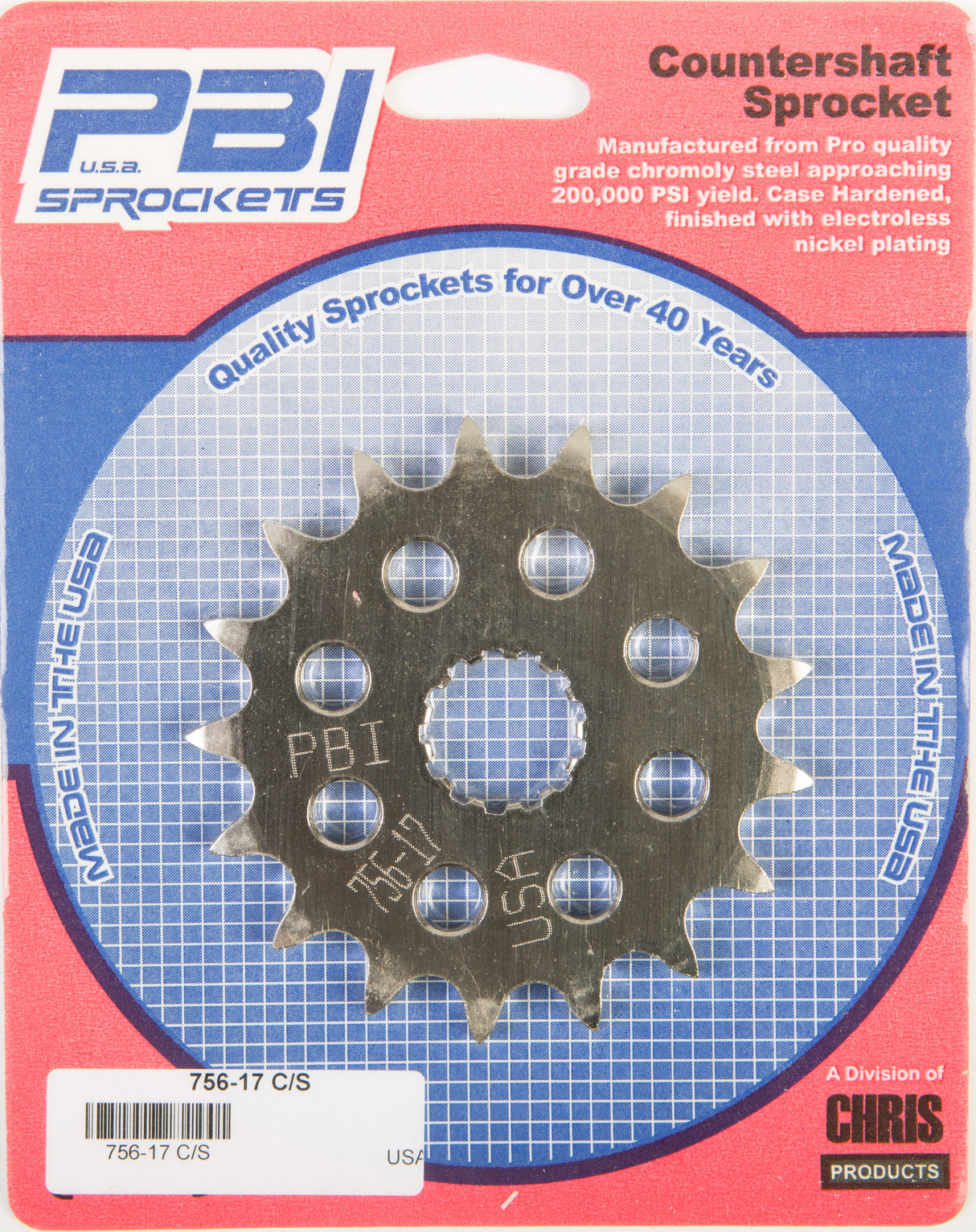 PBIFront Cs Sprocket Steel 17t-520 Kaw/Suz/Yam756-17