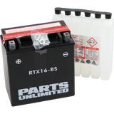 Parts Unlimited Agm Battery - Ytx16-Bs .8 L Ctx16-Bs