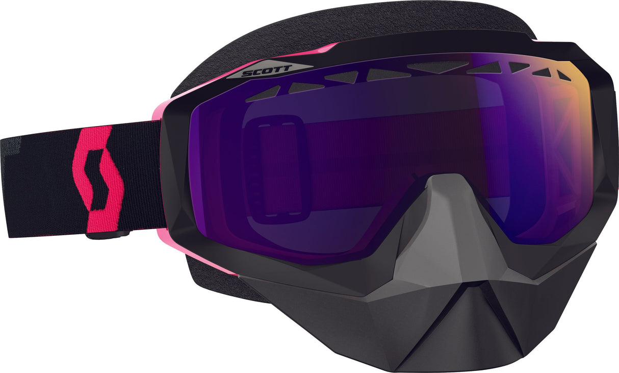 SCOTT Hustle Snocross Goggle Blk/Flo-Pnk W/Amp Purple Chrm 246439-5403316