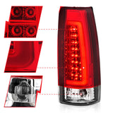 ANZO 1999-2000 Cadillac Escalade LED Taillights Chrome Housing Red/Clear Lens Pair 311346