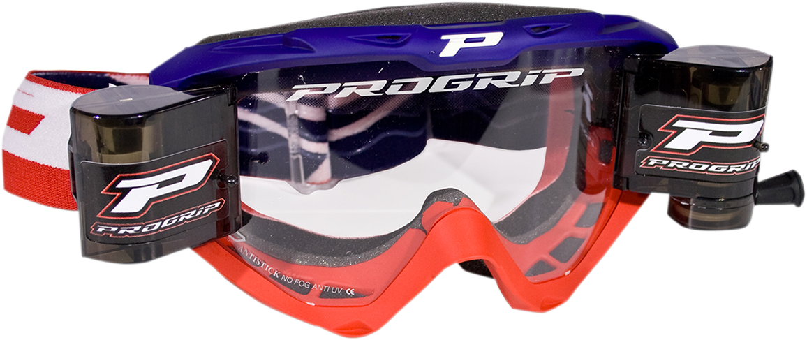 PRO GRIP 3450 Riot Roll Off Goggles - Blue/Red PZ3450ROBLRO