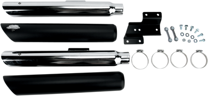 VANCE & HINES Twin Slash Mufflers - Black 46841