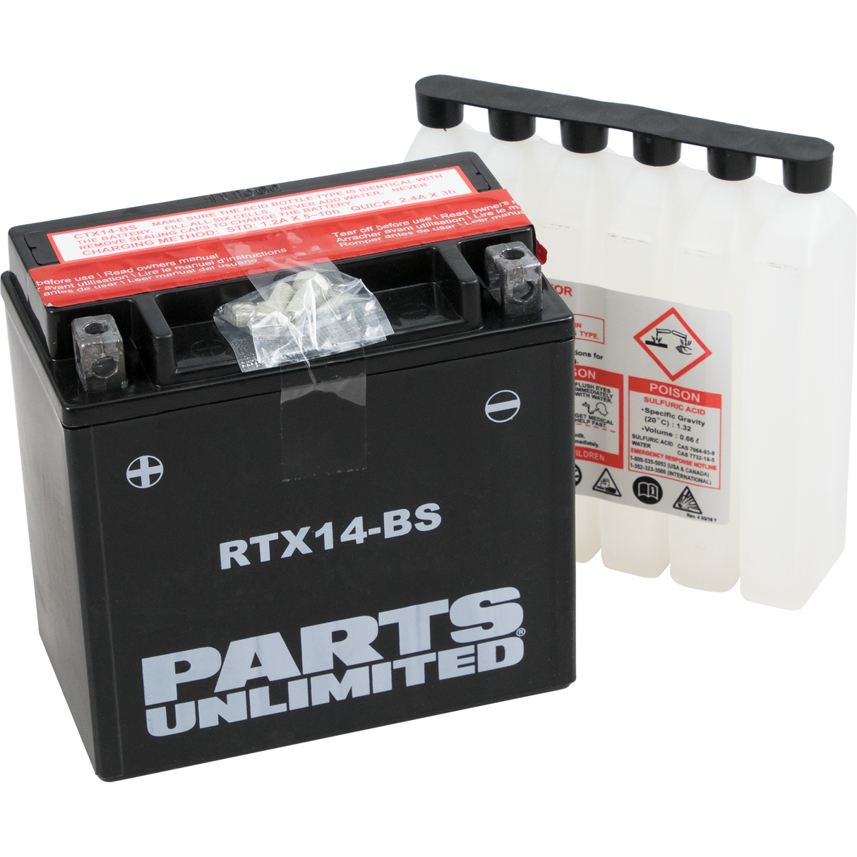 Parts Unlimited Agm Battery - Rtx14-Bs .69 L Ctx14-Bs