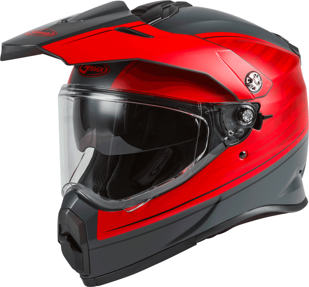 GMAX At-21 Adventure Raley Helmet Matte Grey/Red 2x G1211038
