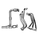 BBK 07-11 Jeep 3.8 V6 Long Tube Exhaust Headers And Y Pipe And Converters - 1-5/8 Silver Ceramic 40500