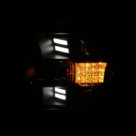 ANZO 15-17 Ford F-150 Project Headlights w/ Plank Style Design Black w/ Amber Sequential Turn Signal 111408