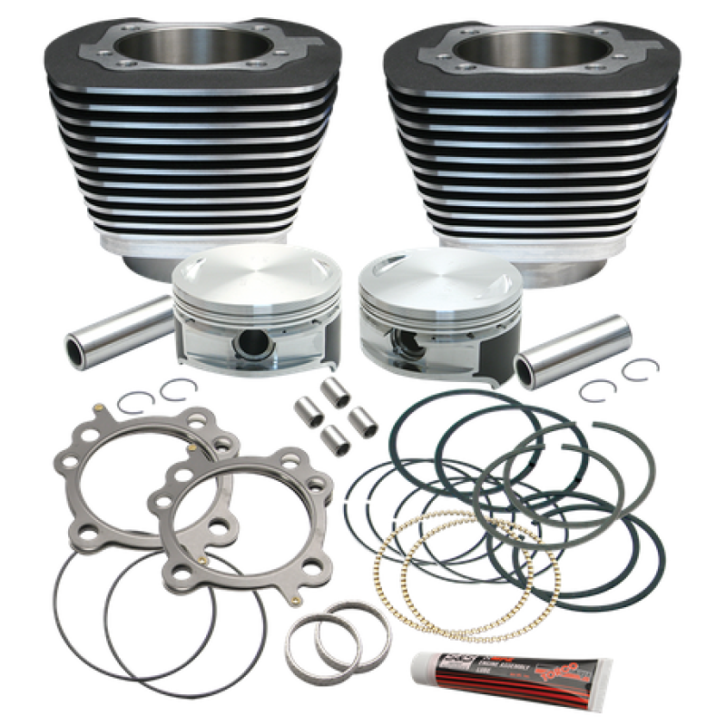 S&S Cycle 99-16 BT Replacement 3-7/8in Bore Cylinder & Piston Kit For S&S 106in Stroker Kit - Wblack 910-0203