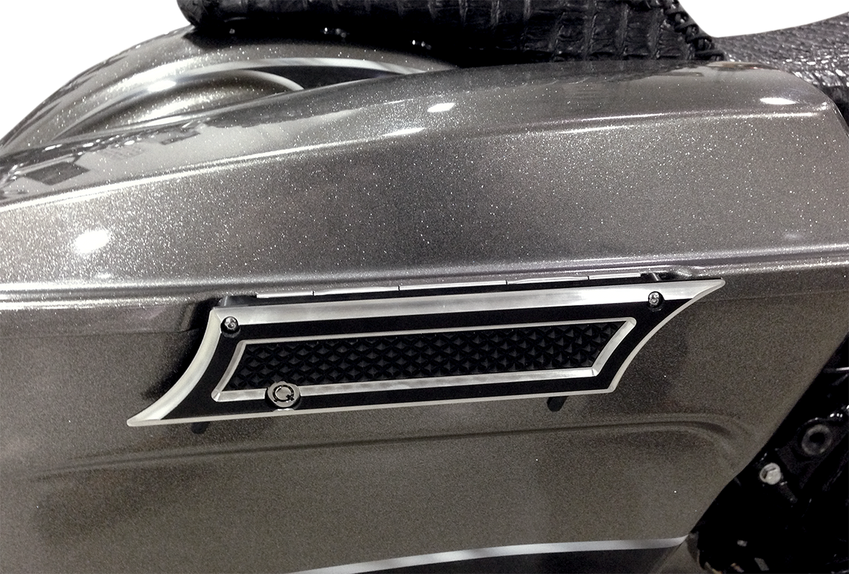 EDDIE TROTTA DESIGNS Saddlebag Latch Covers - Diamond Cut B TC981B