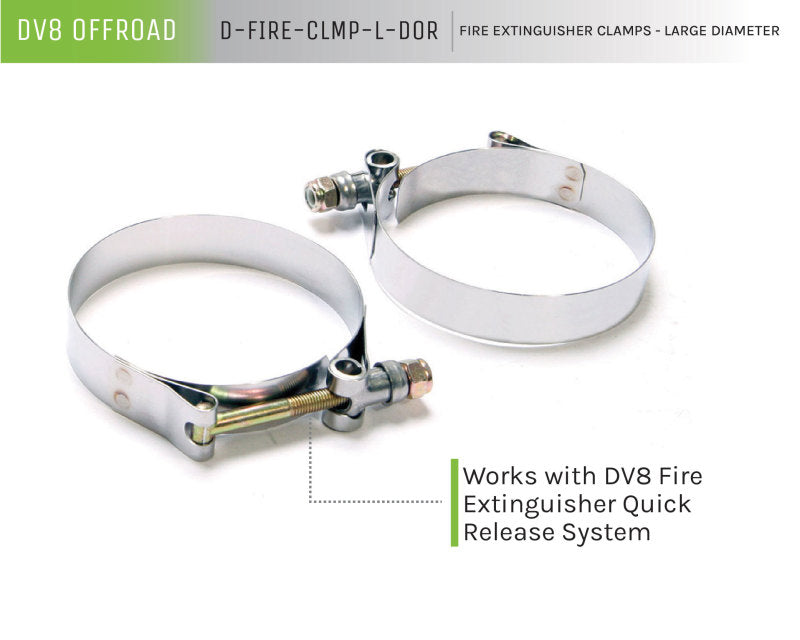 DV8 Offroad Fire Extinguisher Mount Clamps - Large D-FIRE-CLMP-L-DOR