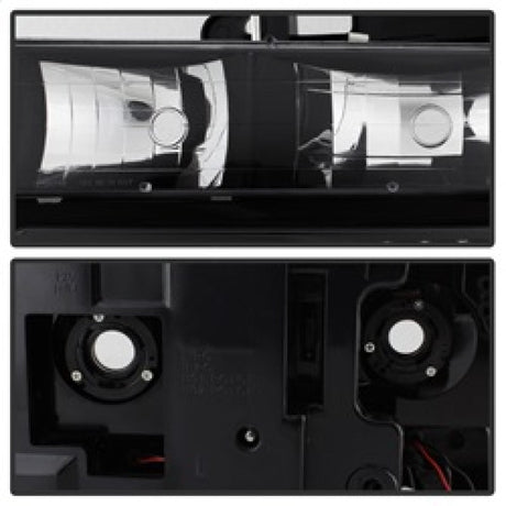 Xtune Chevy Suburban 94-98 Headlights w/ Corner & Parking Lights 8pcs Black HD-JH-CCK88-AM-BK-SET 5072221