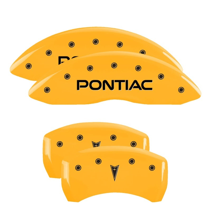 MGP 4 Caliper Covers Engraved Front Pontiac Engraved Rear G8 Red finish silver ch 18011SPG8RD