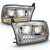 ANZO 2009-2018 Dodge Ram 1500 Projector H.L. Switchback Black Amber 111441