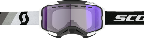 SCOTT Fury Snow Cross Goggle - Premium Black/White - Light Sensitive Blue Chrome 278604-7702307