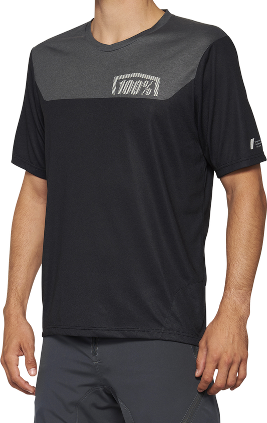 100% Airmatic Jersey - Short-Sleeve - Black/Charcoal - Medium 40014-00001