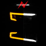 ANZO 19-22 Chevrolet Silverado 1500 LED Proj HL w/Lgt Bar SwBk Seq. Blk w/In. Light - Passenger Side 111566-R