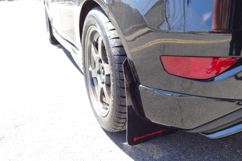 Rally Armor 13-19 USDM Ford Fiesta ST Black UR Mud Flap w/ Blue Logo MF29-UR-BLK/BL