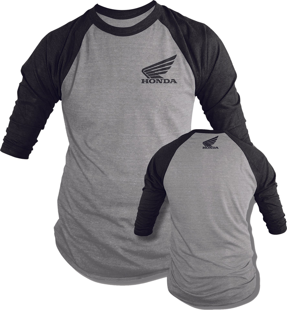 D-COR Oem Honda T-Shirt Long-Sleeve Grey/Black Md 80-112-2