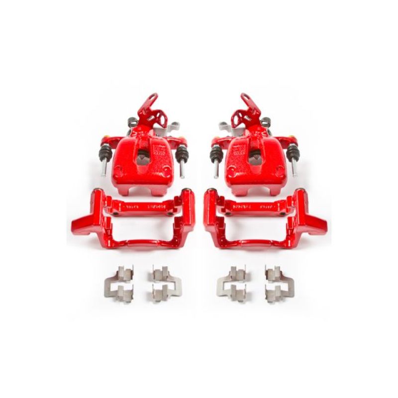 Power Stop 08-09 Audi A3 Rear Red Calipers w/Brackets - Pair S2976
