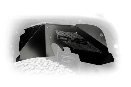 DV8 Offroad 07-18 Jeep Wrangler JK Front Aluminum Inner Fender - Black INFEND-01FB