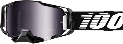 100% Armega Goggles - Black - Silver Flash Mirror 50005-00001