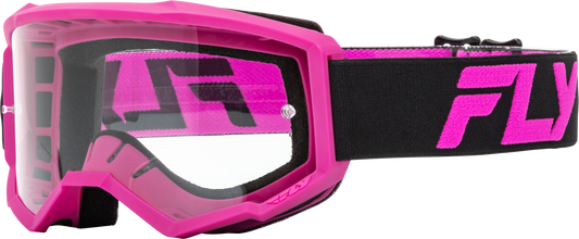 FLY RACING Focus Goggle Black/Pink W/ Clear Lens 37-51151