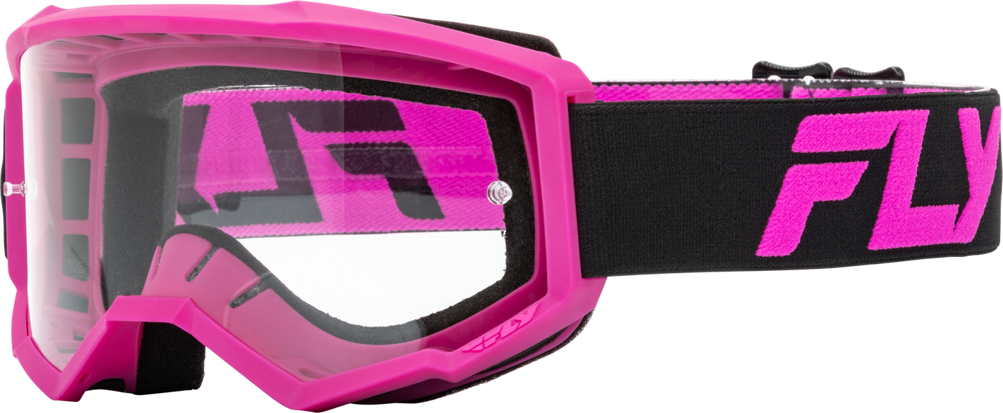 FLY RACING Focus Goggle Black/Pink W/ Clear Lens 37-51151