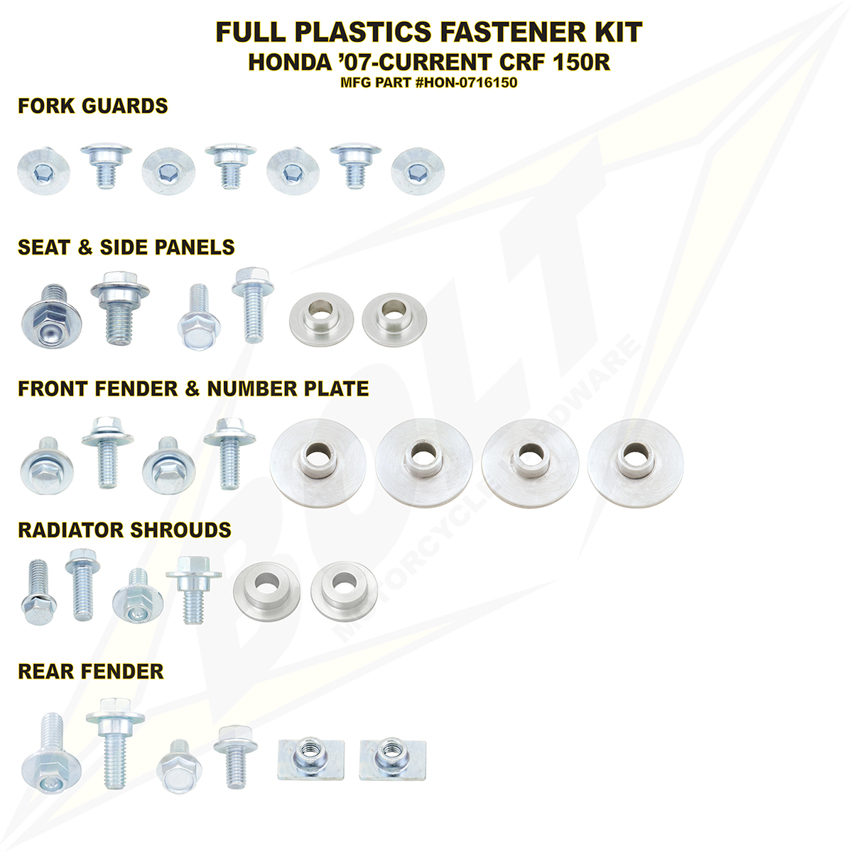 BOLT Fastener Body Kit HON-0716150