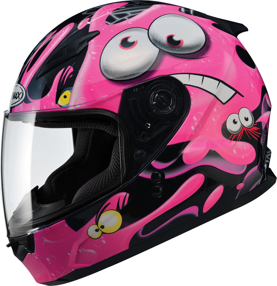 GMAX Gm-49y Full Face Helmet Slimed Black/Pink Ym G7491401 TC-14