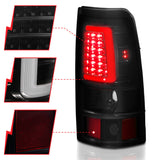 ANZO 2003-2006 Chevy Silverado 1500 LED Taillights Plank Style Black w/Smoke Lens 311334