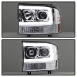 Spyder 99-04 Ford F-250 Super Duty Light Bar Projector Headlights - Chrome (PRO-YD-FF25099V2-LB-C) 5084675