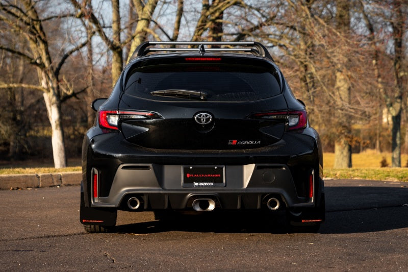Rally Armor 2023 Toyota GR Corolla Black UR Mud Flap w/ Red Logo MF89-UR-BLK-RD