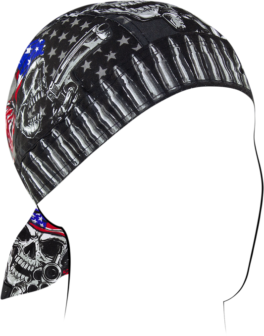 ZAN HEADGEAR Flydanna Cotton Headwrap - USA Gunskull Z711