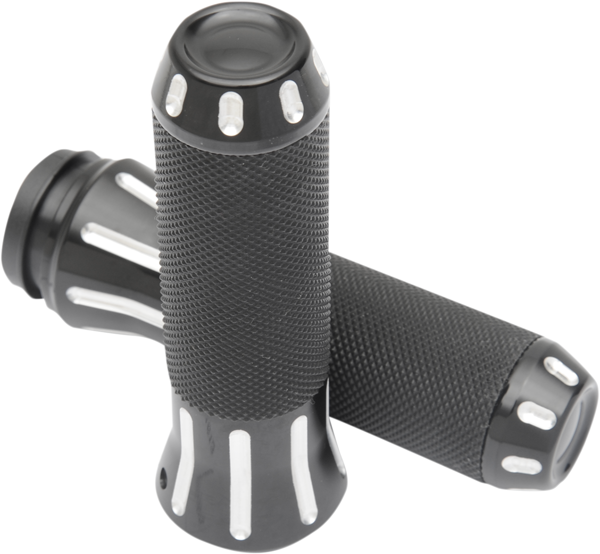 DRAG SPECIALTIES Grips - Custom - TBW - Black Cut 354127