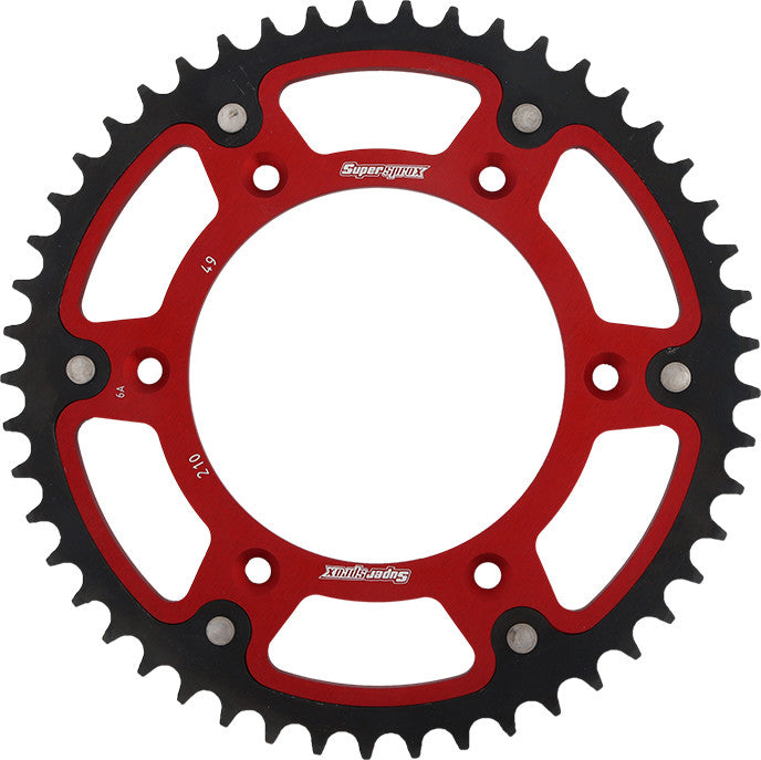 SUPERSPROX Rear Stealth Sprocket Alu/Stl 49t-520 Red Hon RST-210-49-RED