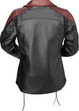 Z1R Women's Combiner Leather Jacket - Black/Red - Small 2813-1010