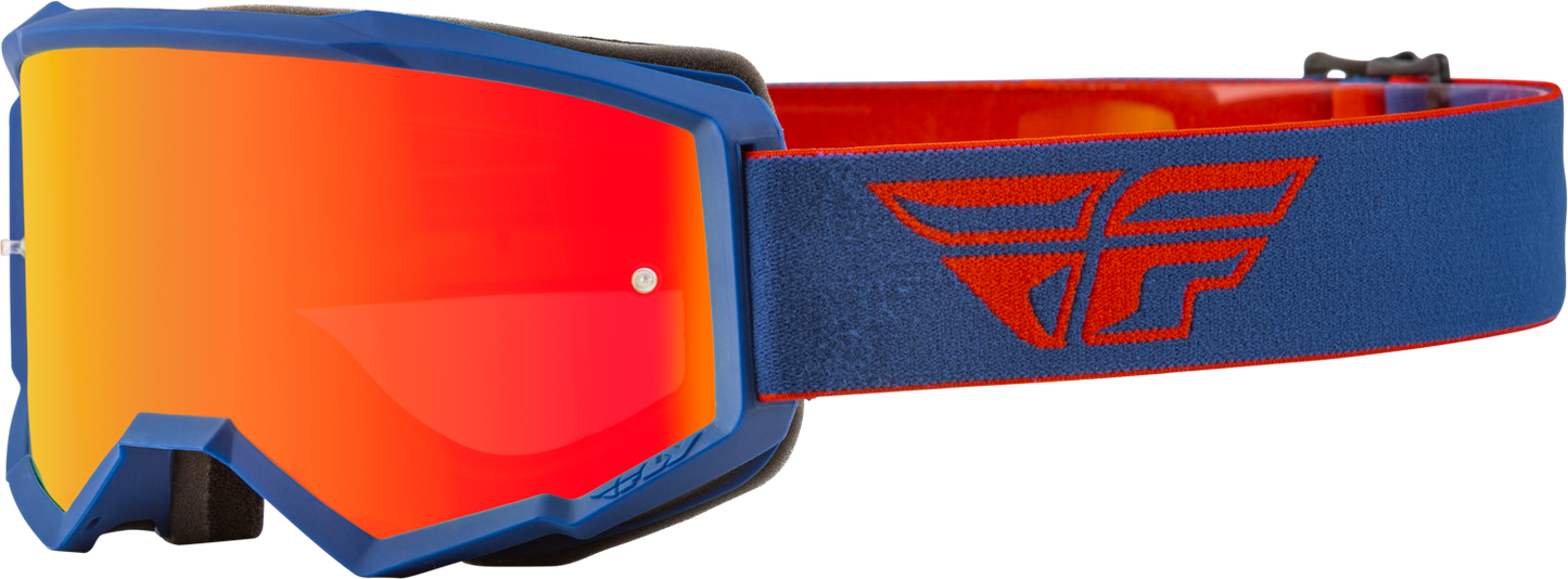 FLY RACING Youth Zone Goggle Red/Navy W/ Red Mirror/Amber Lens 37-51718
